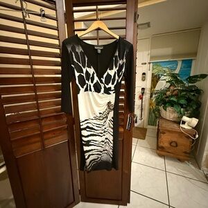 Frank Lyman Design Black and White Patterned Dress